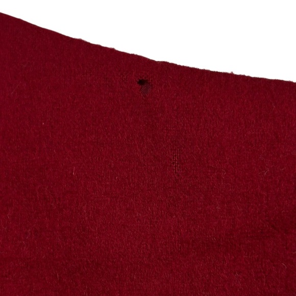 Vintage 1960s Handmade Couture Wool Dress Crimson Red w/ Black Frog Closures - Picture 6 of 13